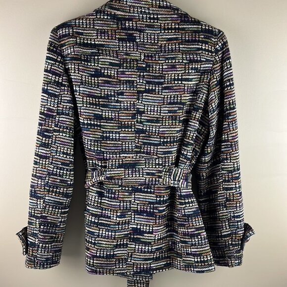 Isabel & Nina  Multi Colour Belted Button up Coat - Picture 10 of 15